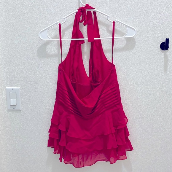 NWT BCBG Max Azria Red Halter Party Top - Size S - Picture 2 of 4